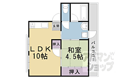 京都地下鉄東西線 椥辻駅 徒歩5分の賃貸マンション 2階1LDKの間取り