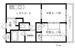 陵南ハイツ 4階2LDKの間取り