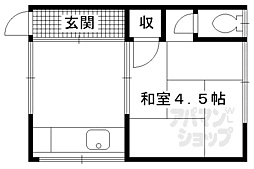 さつき荘 2階1Kの間取り