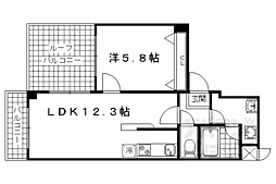 京阪京津線 四宮駅 徒歩21分の賃貸マンション 4階1LDKの間取り