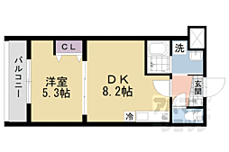 仮称）ＣＵＯＲＥ城陽 402 3階1DKの間取り