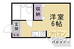 京都地下鉄東西線 東野駅 徒歩5分の賃貸マンション 2階1Kの間取り
