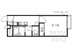 JR東海道・山陽本線 山科駅 徒歩6分の賃貸アパート 2階1Kの間取り