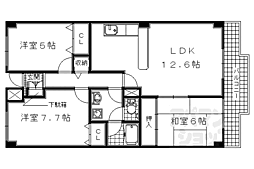 ベルヴィ西浦 411 4階3LDKの間取り
