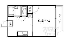 フレグランス桃山 2階1Kの間取り