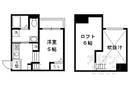 リーフコート桃山 1階1Kの間取り