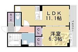 和幸館 3階1LDKの間取り
