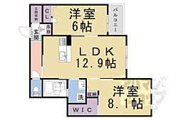 ＬａＴｏｕｒ桃山 1階2LDKの間取り