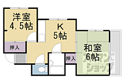 阪急京都本線 東向日駅 徒歩10分の賃貸マンション 3階2Kの間取り