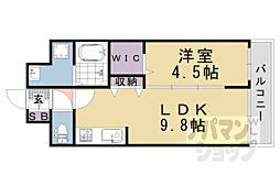 阪急京都本線 長岡天神駅 徒歩25分の賃貸アパート 3階1LDKの間取り