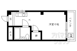 JR東海道・山陽本線 長岡京駅 徒歩7分の賃貸マンション 2階1Kの間取り