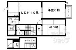 阪急京都本線 東向日駅 徒歩13分の賃貸アパート 1階2LDKの間取り