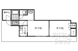 京都地下鉄東西線 東野駅 徒歩12分の賃貸一戸建て 2Kの間取り