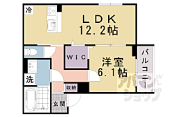 京都地下鉄東西線 椥辻駅 徒歩5分の賃貸アパート 2階1LDKの間取り