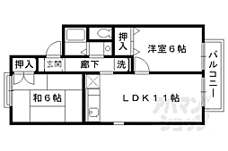 セジュール久宝寺 1階2LDKの間取り