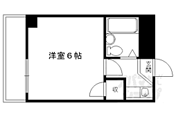シャルマンフジ伏見壱番館 3階1Kの間取り