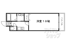 ブランド―ルＯ＆Ｋ 2階1Kの間取り