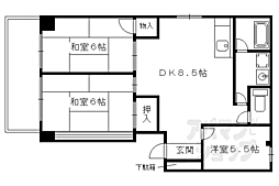 阪急京都本線 西向日駅 徒歩6分の賃貸マンション 1階3DKの間取り
