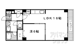 京都地下鉄東西線 椥辻駅 徒歩1分の賃貸マンション 4階1LDKの間取り