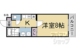 ＢｕｒｉｌｌｉａＣｏｕｒｔ龍谷大前 1階1Kの間取り