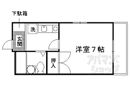 ランブラス清仁館 3階1Kの間取り