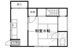 長束荘 1階1Kの間取り