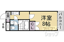 阪急京都本線 長岡天神駅 徒歩10分の賃貸マンション 2階1Kの間取り