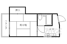 グリシーヌ丹波橋 3階1Kの間取り