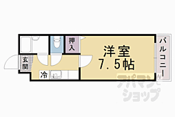 京都地下鉄東西線 椥辻駅 徒歩8分の賃貸マンション 1階1Kの間取り