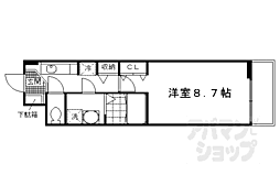 ラウレア宇治 1階1Kの間取り