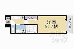 京都地下鉄東西線 東野駅 徒歩14分の賃貸アパート 2階1Kの間取り