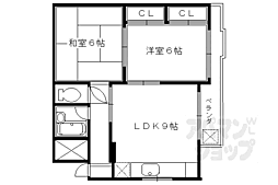 JR東海道・山陽本線 長岡京駅 徒歩9分の賃貸マンション 1階2LDKの間取り