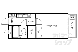 ワイズベース 2階1Kの間取り