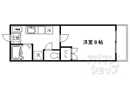 景勝セカンドハイツ 2階1Kの間取り