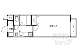 ジャム・アンクル 2階1Kの間取り