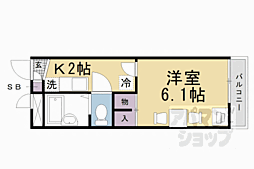 レオパレスＨＩＲＡＭＯＲＩ 2階1Kの間取り