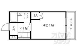 レジデンス・タイコー 3階1Kの間取り