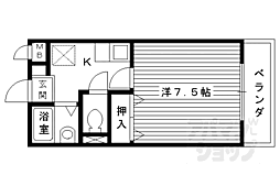 グリーンヒル桃山 2階1Kの間取り