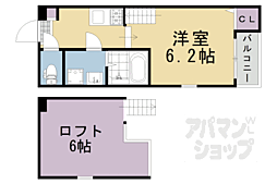 エスカラーダＴＡＫＥＤＡ 2階1Kの間取り