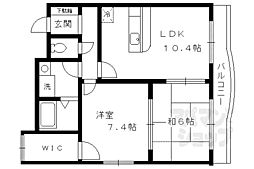 ラクロス丹波橋 1階2LDKの間取り