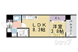 阪急京都本線 長岡天神駅 徒歩1分の賃貸マンション 6階1LDKの間取り