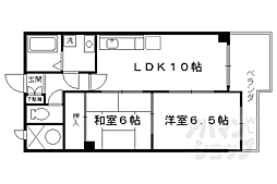 エスポワール桃栄 3階2LDKの間取り