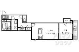Ｓｈａ　Ｍａｉｓｏｎ　Ｌｅｓ　Ｂｏｉｓ 1階1LDKの間取り