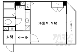 フラット　オク 3階1Kの間取り