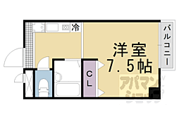 JR東海道・山陽本線 山科駅 徒歩6分の賃貸マンション 3階1Kの間取り