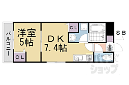 シルス藤森 4階1DKの間取り