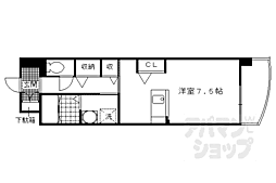 ＥＸＥ　ＶＩＬＬＡ　ＷＥＳＴ 1階ワンルームの間取り