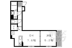 グランデ・カーサ・ケイII 3階1DKの間取り
