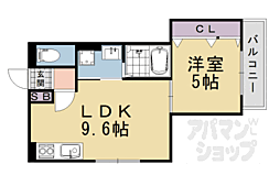 阪急京都本線 西山天王山駅 徒歩10分の賃貸アパート 3階1LDKの間取り