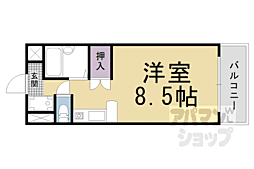 京都地下鉄東西線 小野駅 徒歩12分の賃貸マンション 1階ワンルームの間取り
